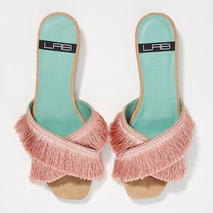 NWT Anthropologie Fringed Slide Sandals